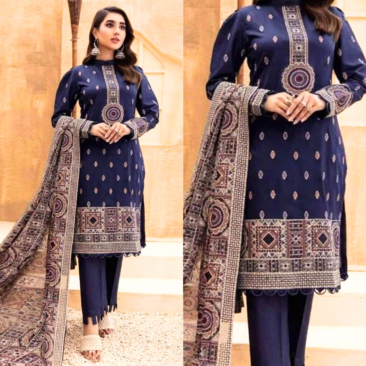 Bareeze Dhanak 3PC Embroidered With Dhanak Embroidered Shawl-138