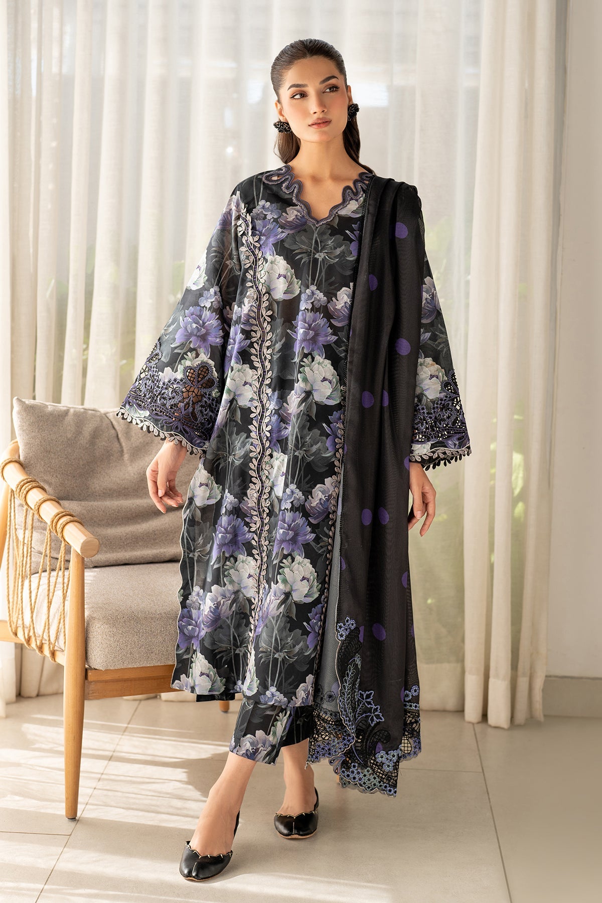 Broque Embroidered & Digital Printed Lawn Suit – 3Pc