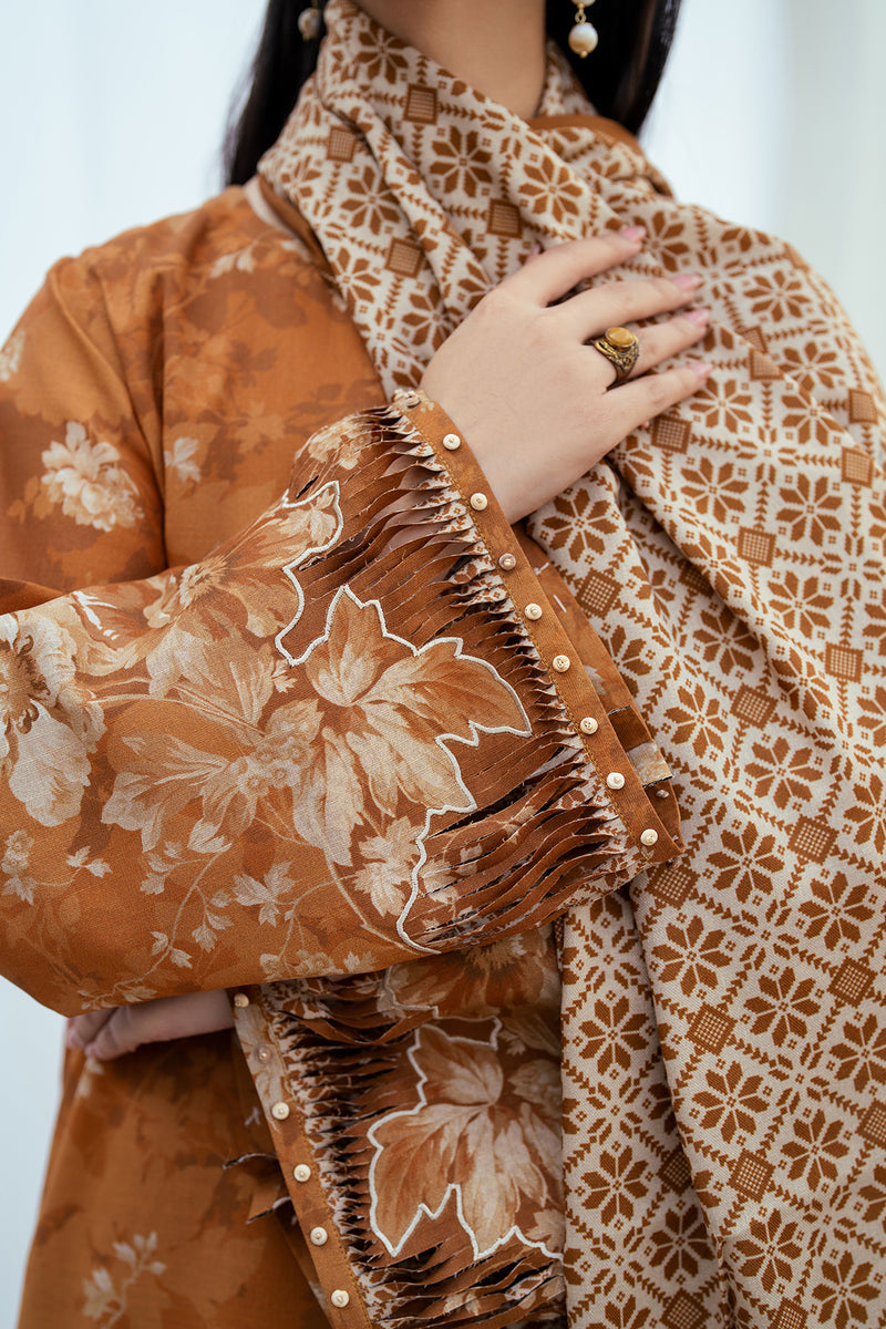 Baroque - 3PC DIGITAL PRINTED LAWN SHIRT WITH PRINTED LAWN TROUSER