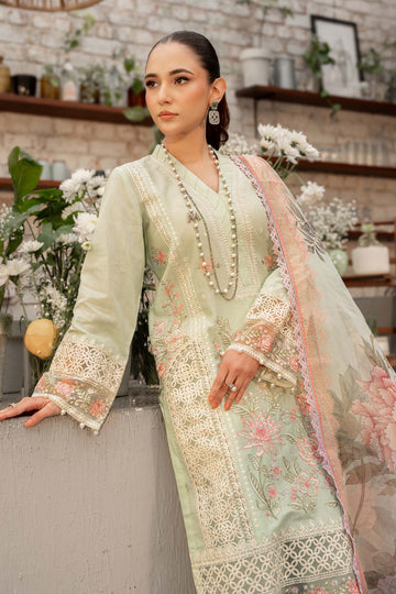 Maria.B. - 3PC EMBROIDERED LAWN SHIRT AND PRINTED DUPPATA WITH TROUSER