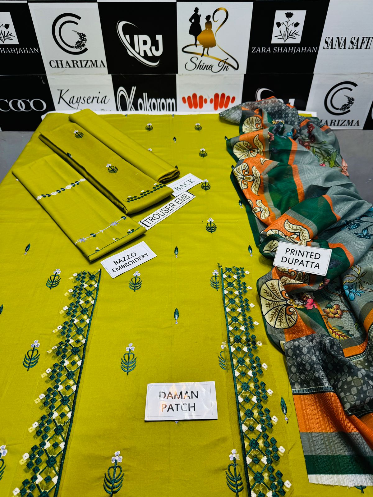 Lawn Yellow & Green dress