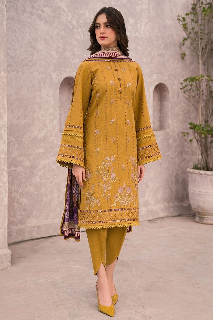 Jazmin - 3PC EMBROIDERED LAWN SHIRT AND LAWN DUPPATA WITH TROUSER