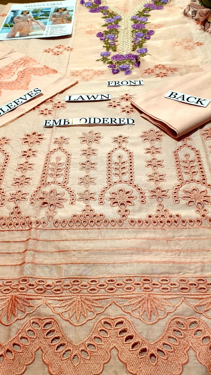 Maria.B. - 3PC EMBROIDERED LAWN SUIT PRINTED DUPPATA