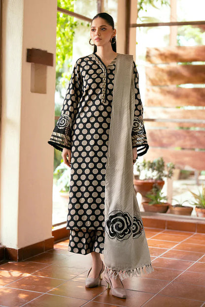 Sunehri 3Pc Printed & Embroidered Dress