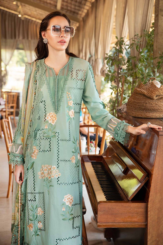 Maria.B. - 3PC EMBROIDERED LAWN SHIRT AND PRINTED DUPPATA WITH TROUSER