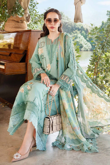 Maria.B. - 3PC EMBROIDERED LAWN SHIRT AND PRINTED DUPPATA WITH TROUSER