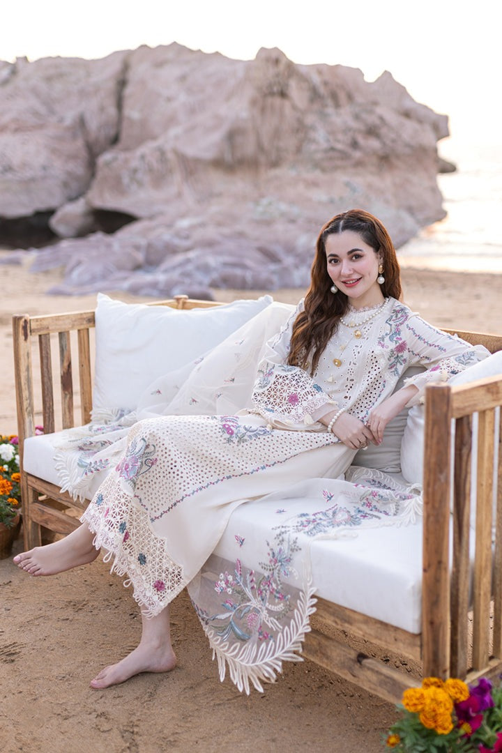 Qalamkar - 3PC EMBROIDERED Chikenkari LAWN SHIRT AND PRINTED DUPPATA WITH Patches