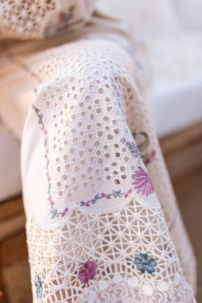 Qalamkar - 3PC EMBROIDERED Chikenkari LAWN SHIRT AND PRINTED DUPPATA WITH Patches