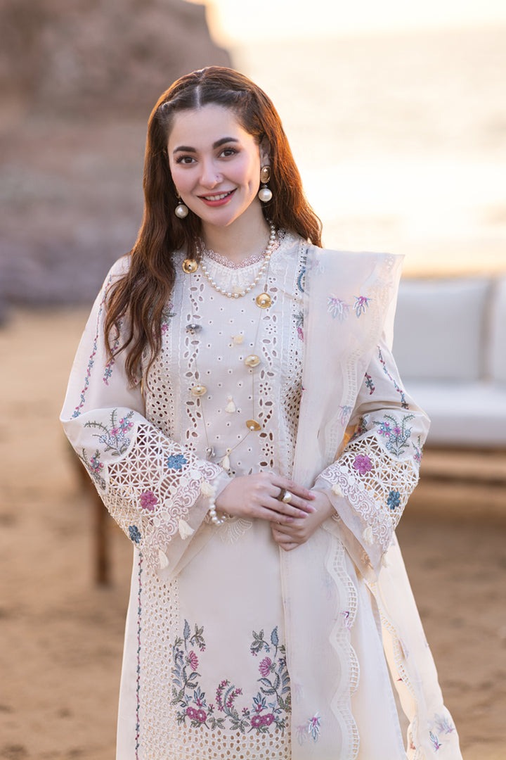 Qalamkar - 3PC EMBROIDERED Chikenkari LAWN SHIRT AND PRINTED DUPPATA WITH Patches