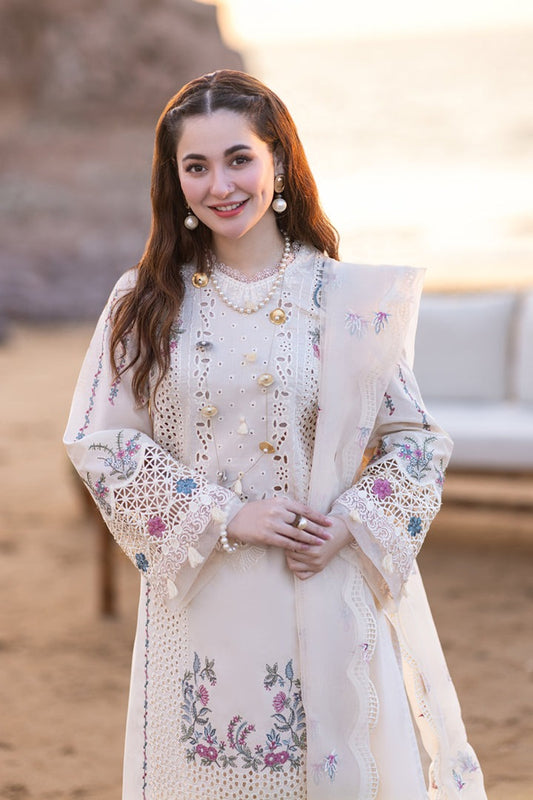 Qalamkar - 3PC EMBROIDERED Chikenkari LAWN SHIRT AND PRINTED DUPPATA WITH Patches