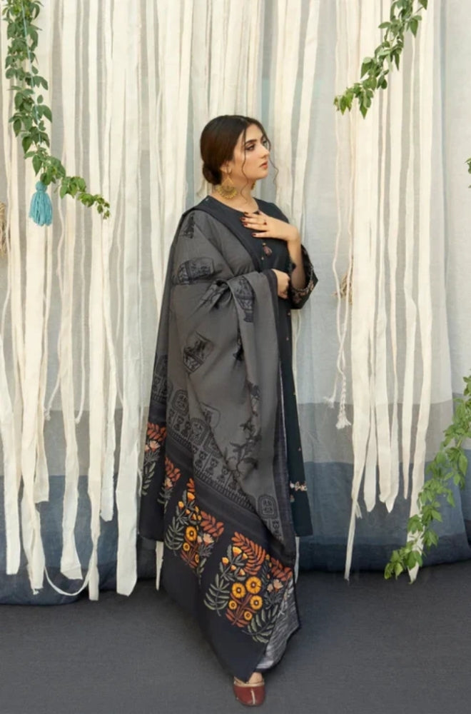 Urge - Lawn 3PC Unstitched Embroidered Shirt with Printed Cotton Net Dupatta