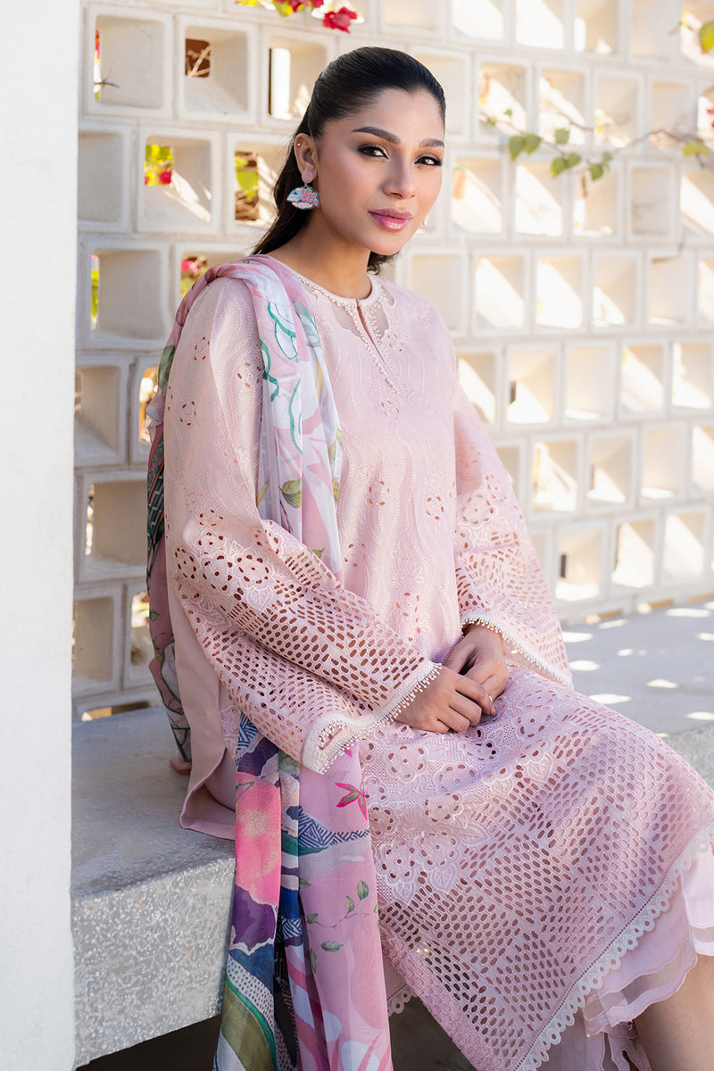 BAROQUE - 3PC EMBROIDERED LAWN SHIRT AND PRINTED DUPPATA WITH EMBROIDERED TROUSER