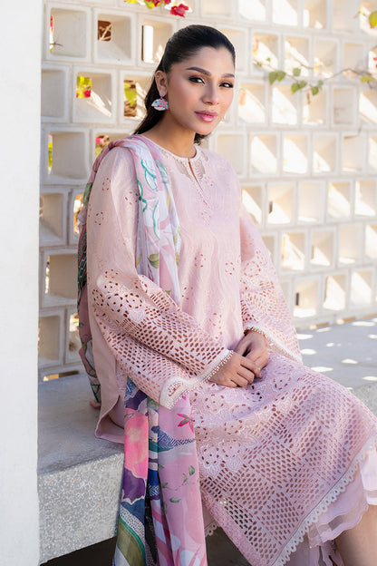 BAROQUE - 3PC EMBROIDERED LAWN SHIRT AND PRINTED DUPPATA WITH EMBROIDERED TROUSER