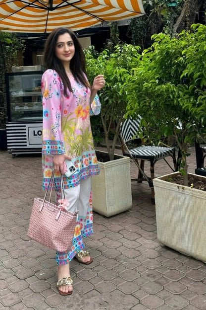 Silk 2 Piece – Rosy Vibe Co-ord Set By elevenstuff