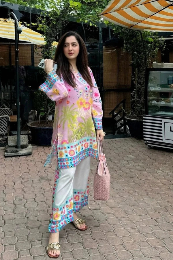 Silk 2 Piece – Rosy Vibe Co-ord Set By elevenstuff