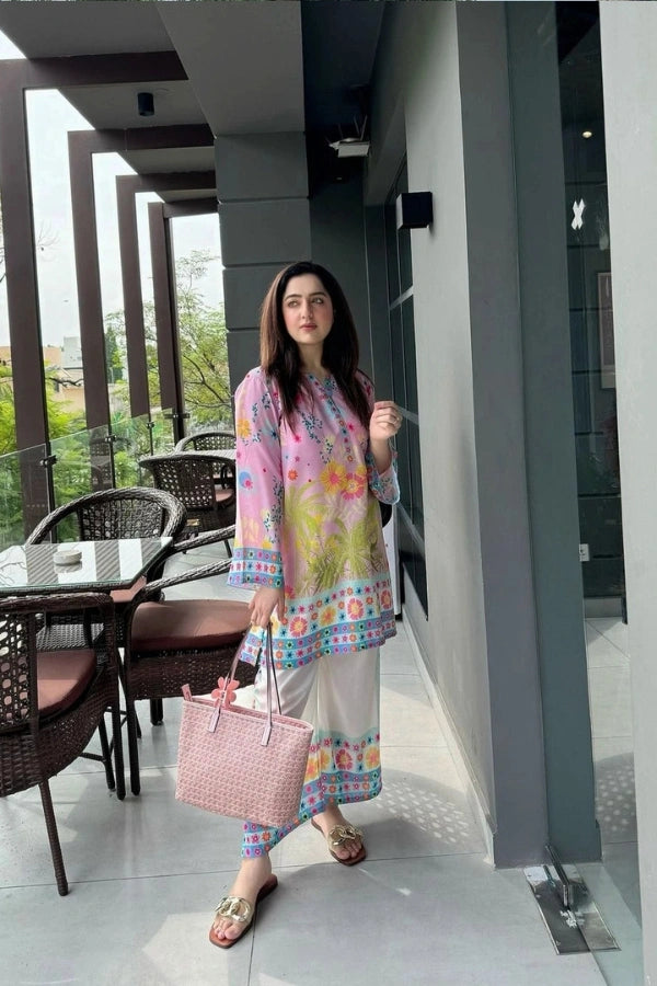 Silk 2 Piece – Rosy Vibe Co-ord Set By elevenstuff