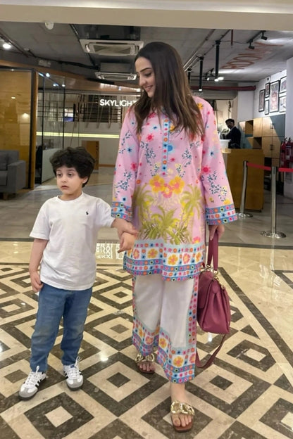 Silk 2 Piece – Rosy Vibe Co-ord Set By elevenstuff