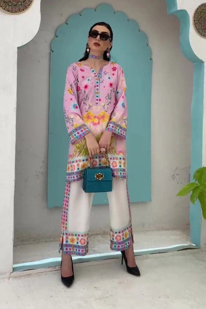 Silk 2 Piece – Rosy Vibe Co-ord Set By elevenstuff