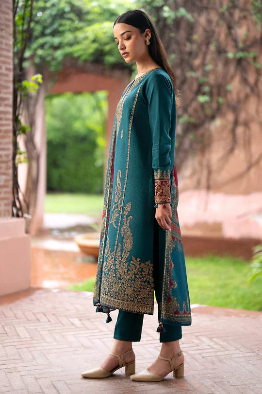 JAZMIN - 3PC EMBROIDERED LAWN SHIRT AND LAWN DUPPATA WITH TROUSER