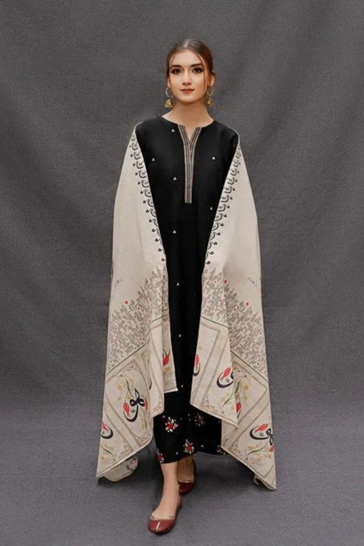 Urge - 3PC Lawn Embroidered Shirt And Trouser With Printed Duppata
