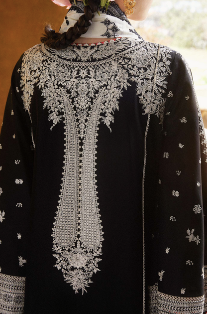 Dhanak 3PC Embroidered Suit with Printed Shawl–1762