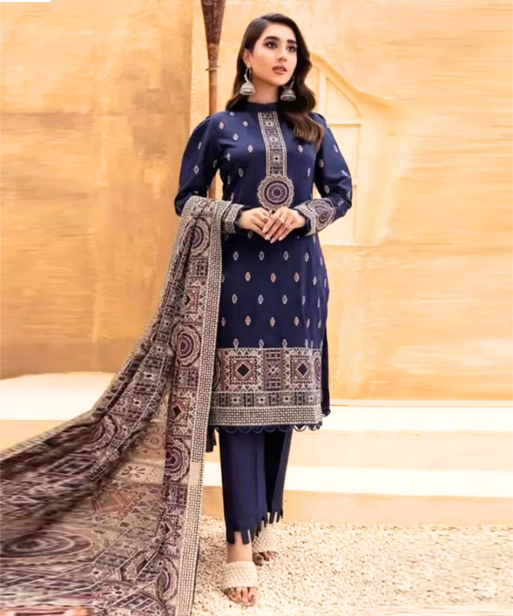 Bareeze Dhanak 3PC Embroidered With Dhanak Embroidered Shawl-138