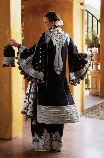 Dhanak 3PC Embroidered Suit with Printed Shawl–1762