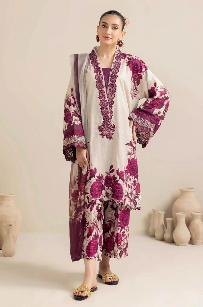 Elegant Embroidered 3-Piece Lawn Suit