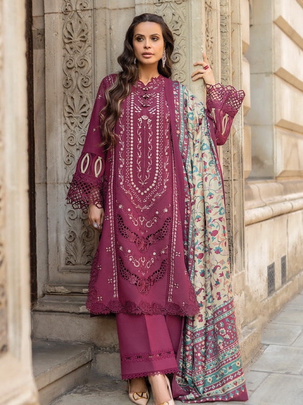 RangRasiya - 3PC Chickenkari Lawn Shirt And Printed Dupatta With Trouser