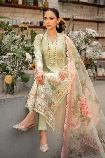 Maria.B. - 3PC EMBROIDERED LAWN SHIRT AND PRINTED DUPPATA WITH TROUSER