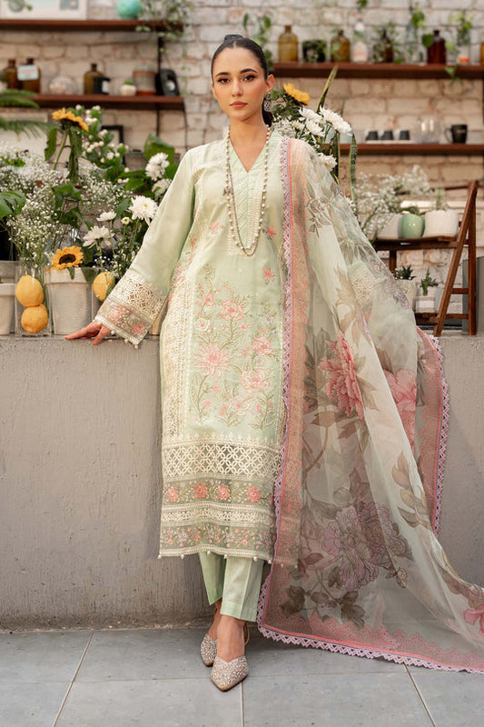 Maria.B. - 3PC EMBROIDERED LAWN SHIRT AND PRINTED DUPPATA WITH TROUSER