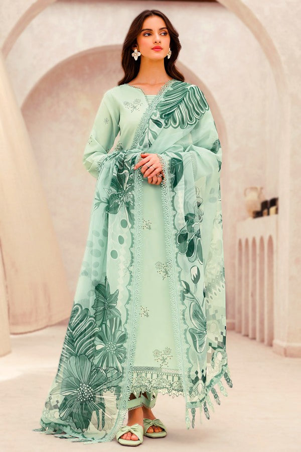 Dhanak Embroidered 3PC Suit with Digital Printed Wool Shawl-3279