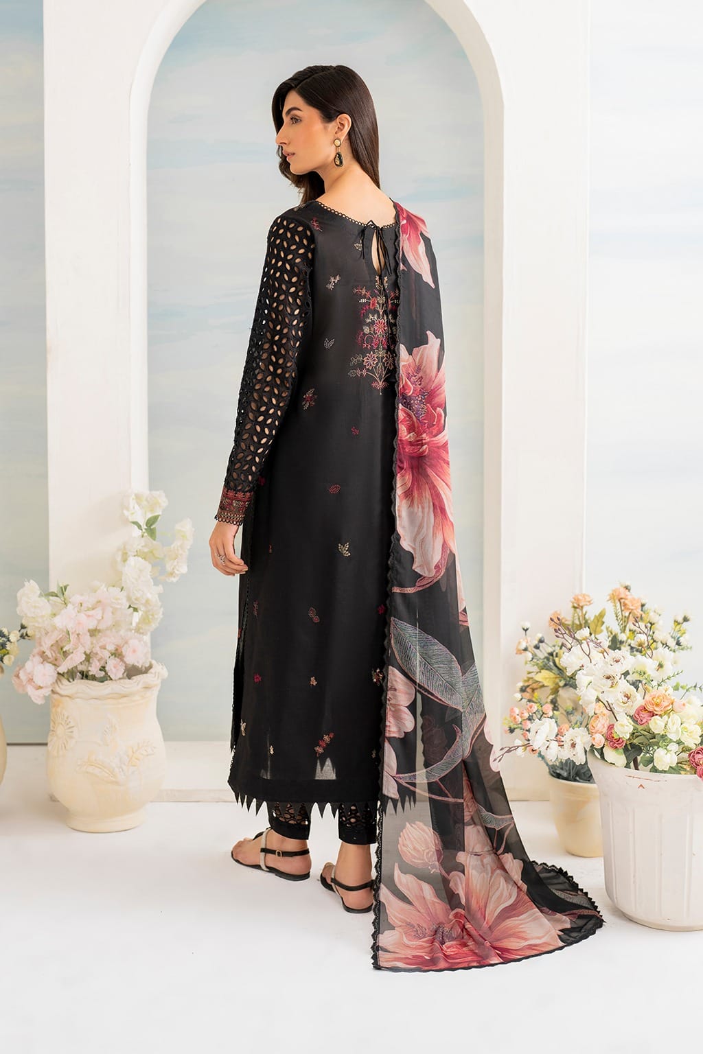 LimeLight - 3PC embroidered Lawn Shirt And Printed Dupatta With Trouser