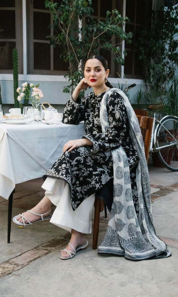 Zara Shahjahan - 3PC EMBROIDERED LAWN SHIRT WITH PRINTED DUPPATA