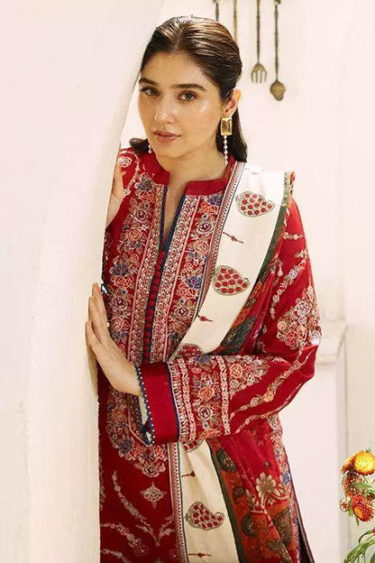 ZAHRA SHAHJAHAN - 3PC EMBROIDERED LAWN SHIRT AND PRINTED DUPPATA WITH EMBROIDERED TROUSER