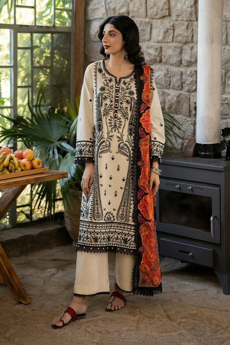 Asimjofa - 3Pc embroidered Lawn Shirt & Printed Dupatta
