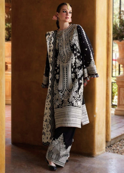 Dhanak 3PC Embroidered Suit with Printed Shawl–1762