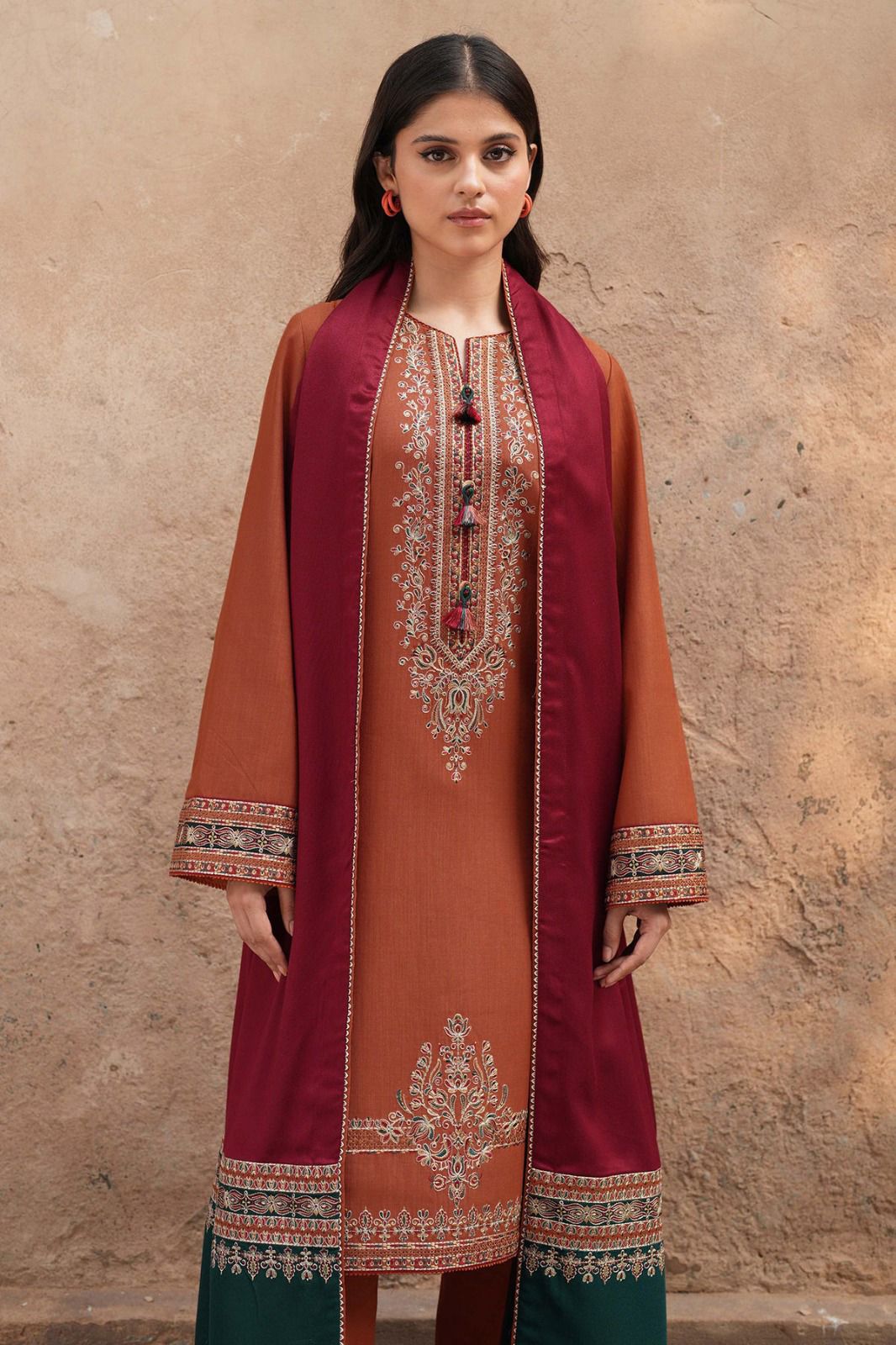 JAZMIN - 3PC Lawn Embroidered Shirt With Printed Dupatta and Trouser