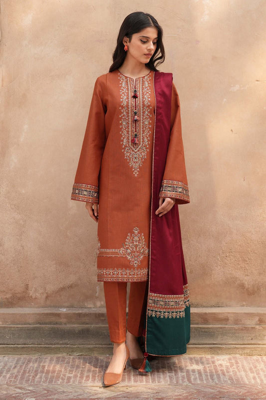 JAZMIN - 3PC Lawn Embroidered Shirt With Printed Dupatta and Trouser