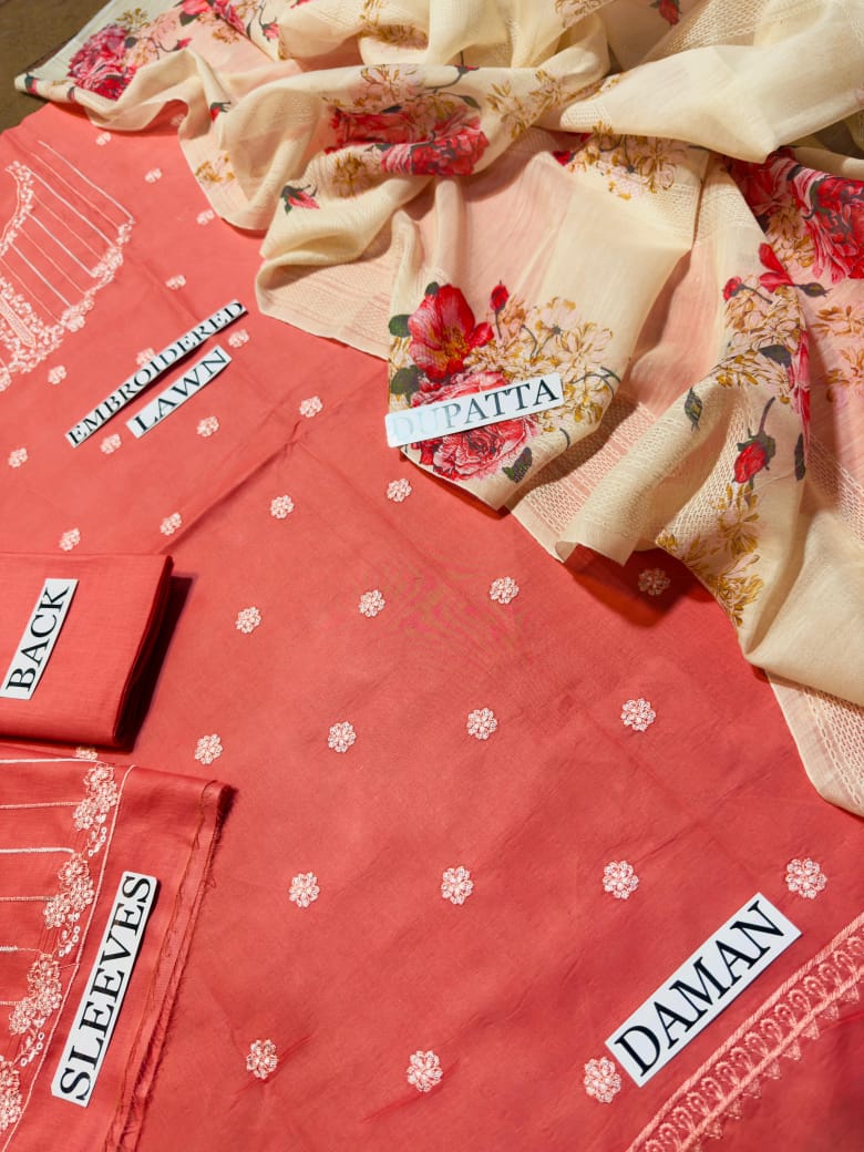 Zara Shahjahan - 3PC EMBROIDERED LAWN SUIT