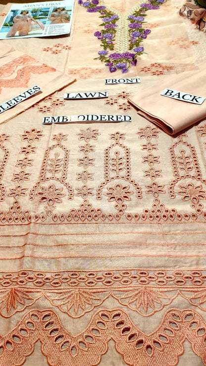 Maria.B. - 3PC EMBROIDERED LAWN SUIT PRINTED DUPPATA