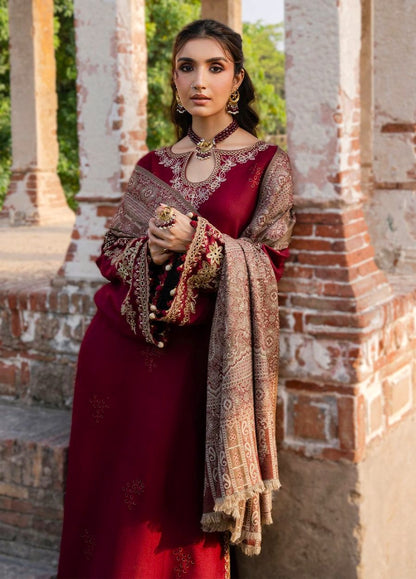 LUXURY DHANAK EMBROIDERED 3PC WITH PRINTED SHAWL – Vol’25