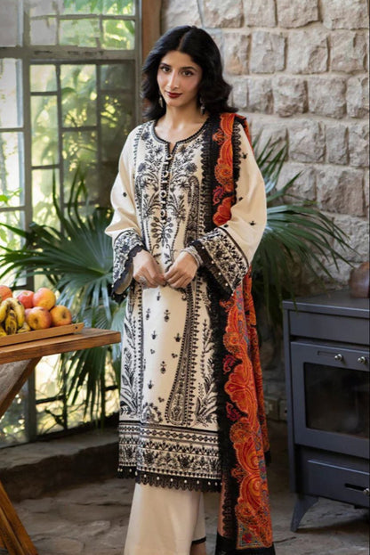 Asimjofa - 3Pc embroidered Lawn Shirt & Printed Dupatta