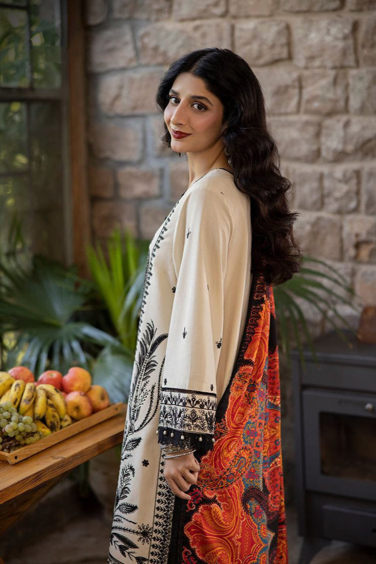 Asimjofa - 3Pc embroidered Lawn Shirt & Printed Dupatta