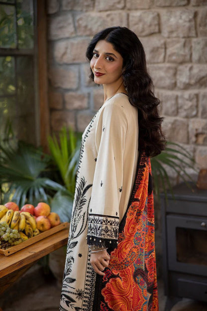Asimjofa - 3Pc embroidered Lawn Shirt & Printed Dupatta