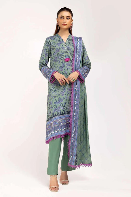 Gul Ahmed-3PC Digital lawn printed shirt Trouser & Duppata