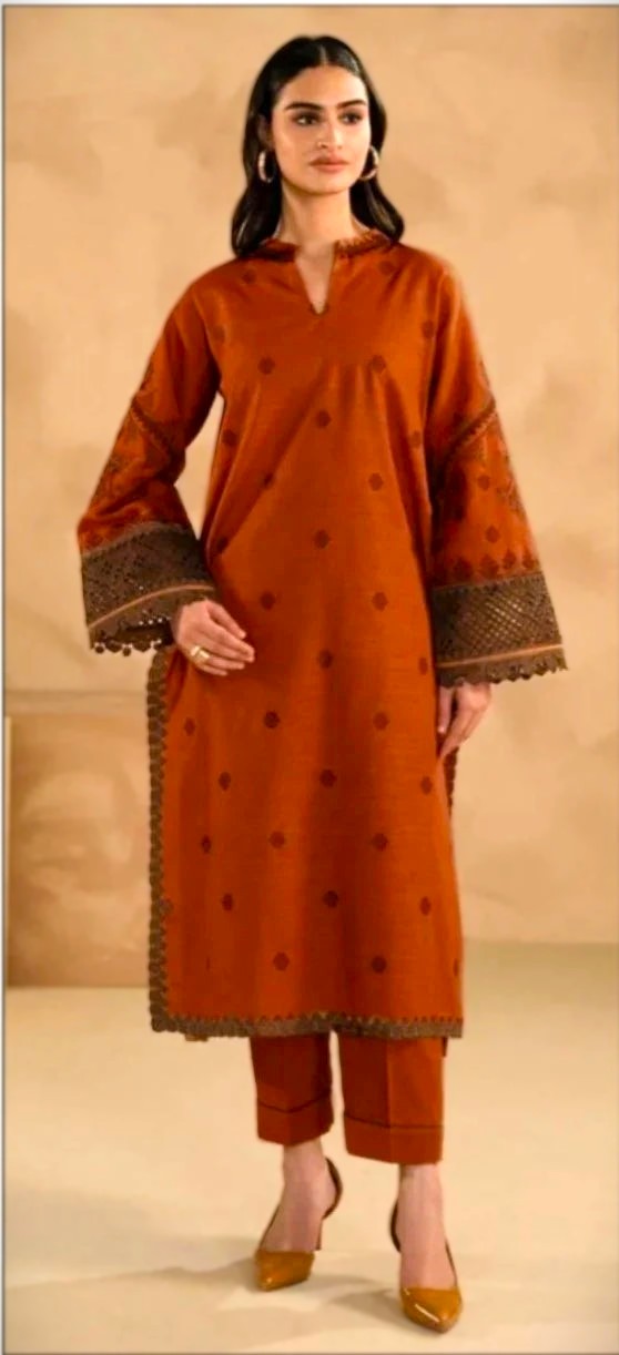 AISLING Dhanak 3PC Embroidered With Digital Printed Wool Shawl-526