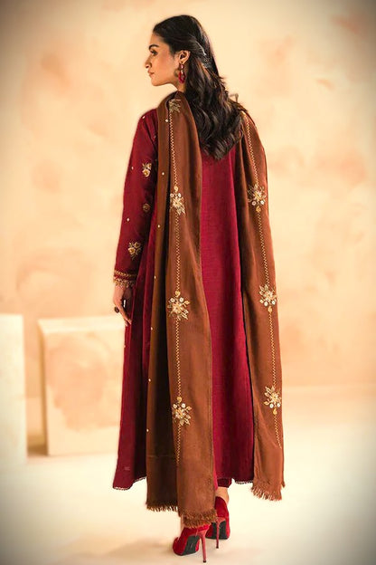 Baroque Dhanak 3PC Embroidered With Dhanak Embroidered Shawl-269