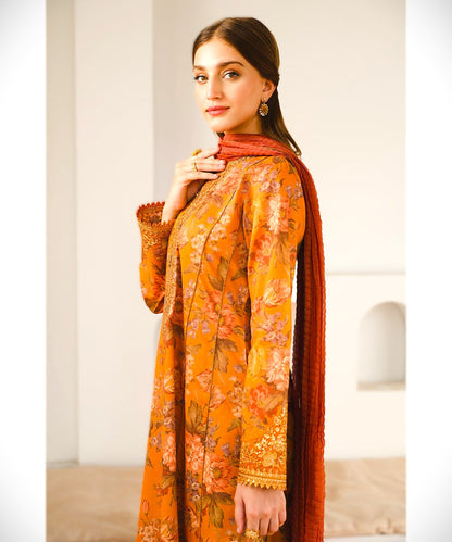 SHAHANAH KHADDAR Printed 3PC With Patch -908